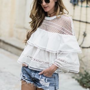 Chicwish Ruffle and Mesh Top